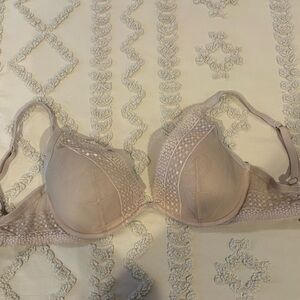 VS Beige Lace Underwire Bra